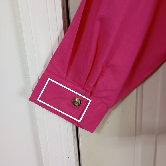 Calligraphie By Anthropologie Lightweight Jacket Women Pink & Snap Cuffs Sz M - Picture 9 of 16